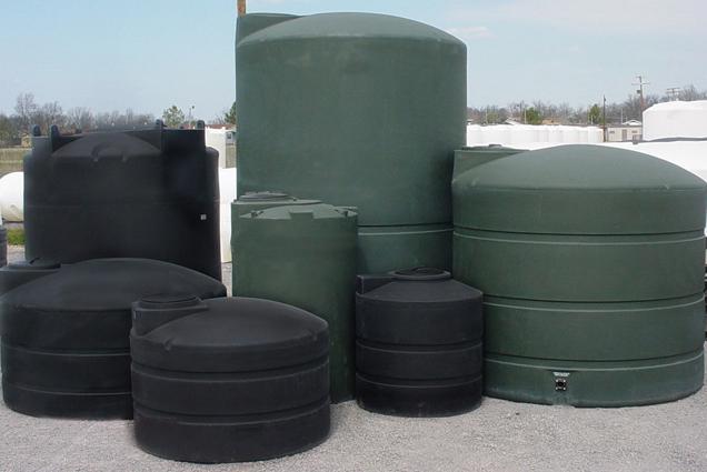 Black & Green Water Tanks